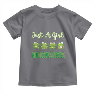 Just A Girl Who Loves Frogs Toddler T Shirt Frog Lover TS12 Charcoal Print Your Wear
