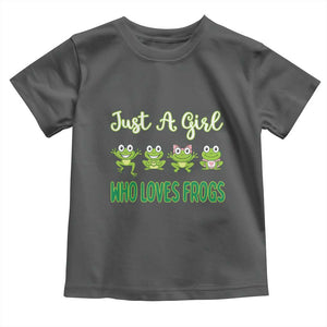 Just A Girl Who Loves Frogs Toddler T Shirt Frog Lover TS12 Dark Heather Print Your Wear