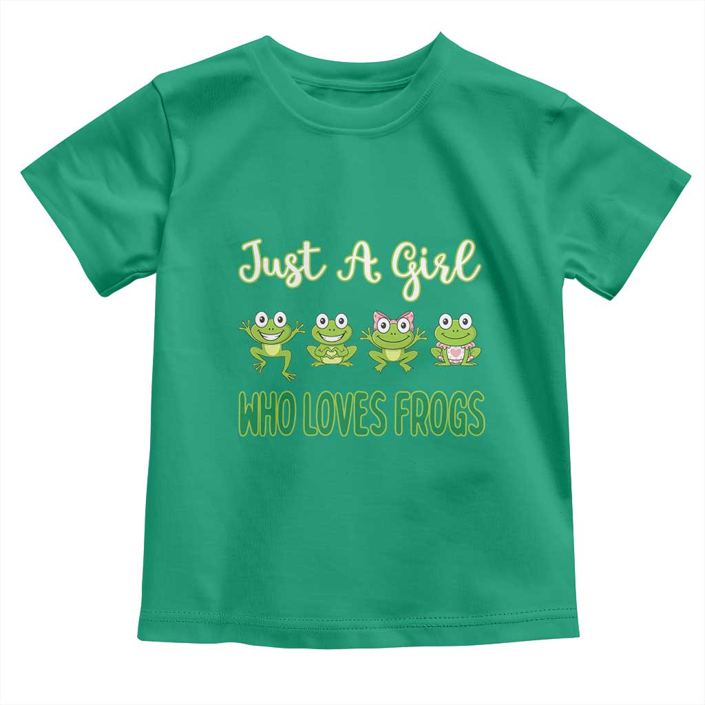 Just A Girl Who Loves Frogs Toddler T Shirt Frog Lover TS12 Irish Green Print Your Wear