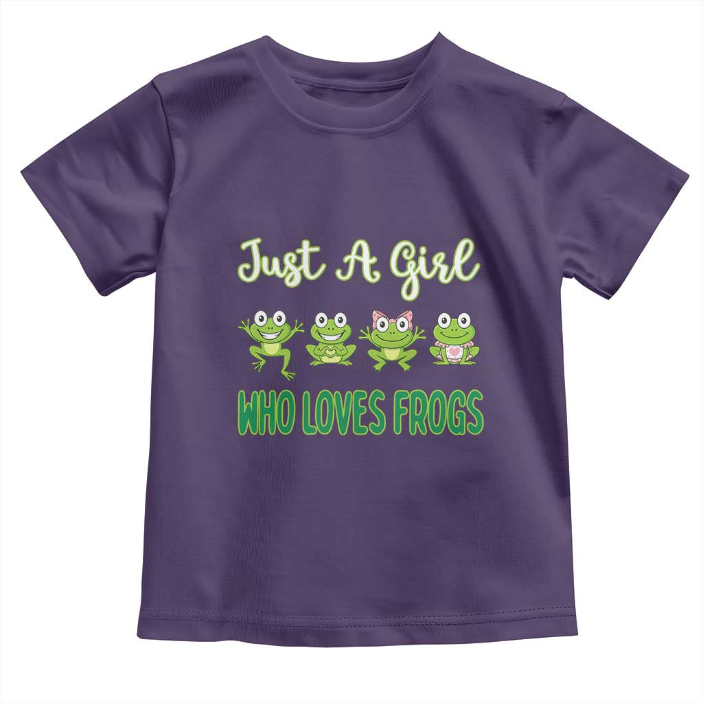 Just A Girl Who Loves Frogs Toddler T Shirt Frog Lover TS12 Purple Print Your Wear