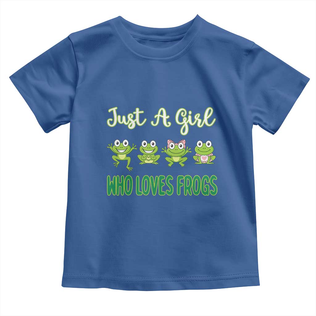 Just A Girl Who Loves Frogs Toddler T Shirt Frog Lover TS12 Royal Blue Print Your Wear