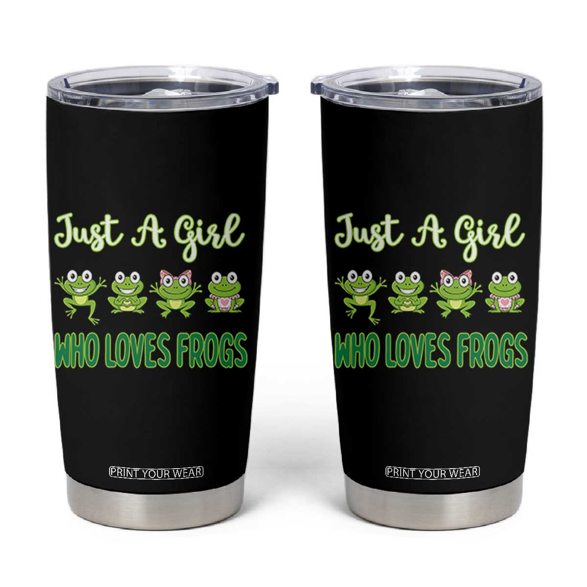 Just A Girl Who Loves Frogs Tumbler Cup Frog Lover TS12 Black Print Your Wear
