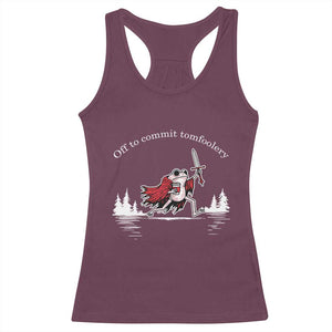 Off To Commit Tomfoolery Racerback Tank Top Frog Coffee Lover Gift TS12 Maroon Print Your Wear
