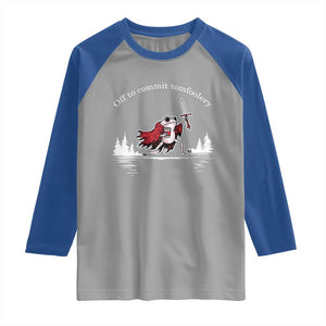 Off To Commit Tomfoolery Raglan Shirt Frog Coffee Lover Gift TS12 Sport Gray Royal Print Your Wear