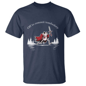 Off To Commit Tomfoolery T Shirt Frog Coffee Lover Gift TS12 Navy Print Your Wear