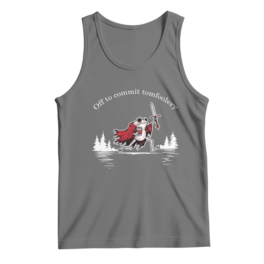 Off To Commit Tomfoolery Tank Top Frog Coffee Lover Gift TS12 Black Heather Print Your Wear