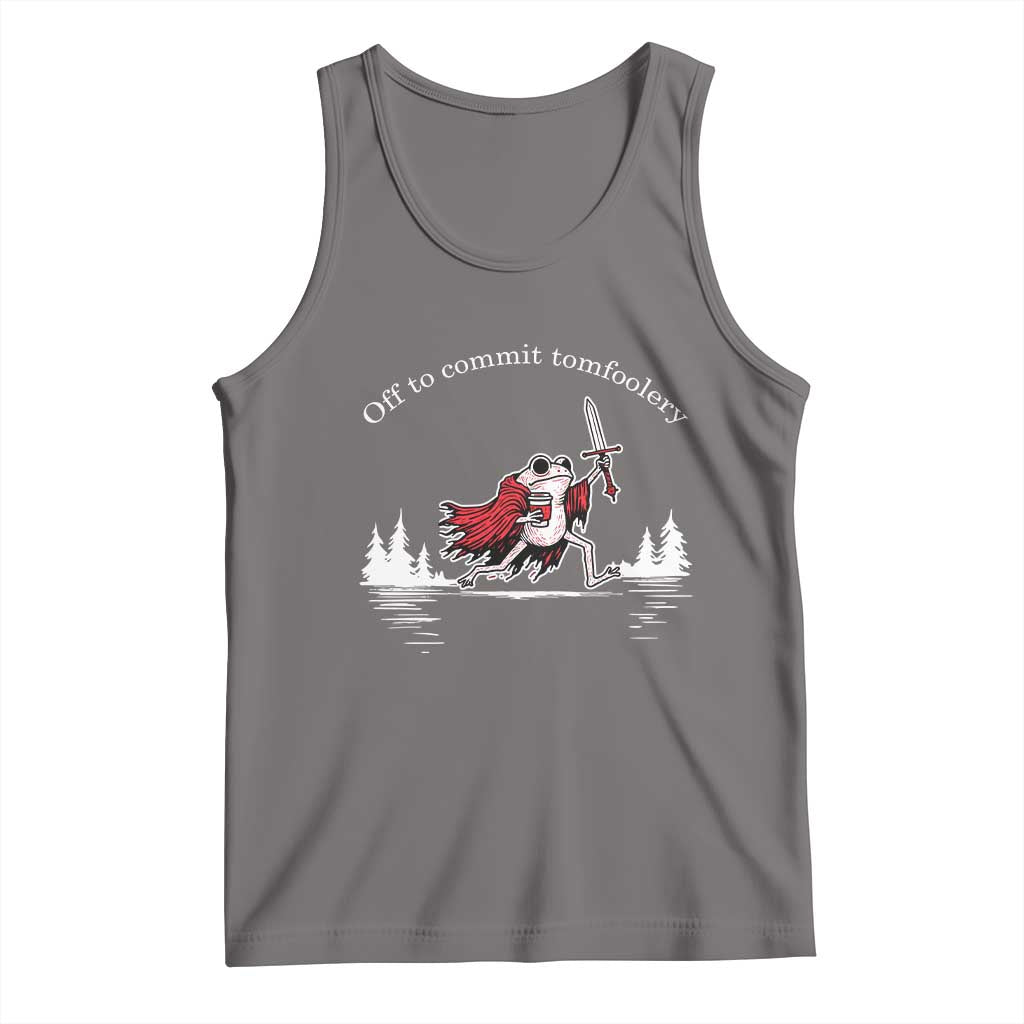 Off To Commit Tomfoolery Tank Top Frog Coffee Lover Gift TS12 Deep Heather Print Your Wear