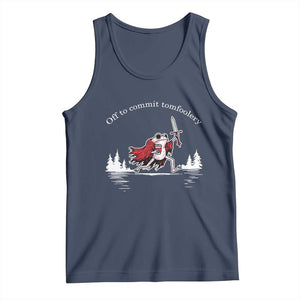 Off To Commit Tomfoolery Tank Top Frog Coffee Lover Gift TS12 Navy Print Your Wear