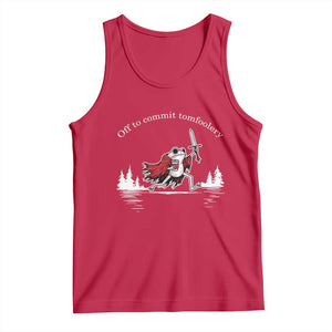 Off To Commit Tomfoolery Tank Top Frog Coffee Lover Gift TS12 Red Print Your Wear