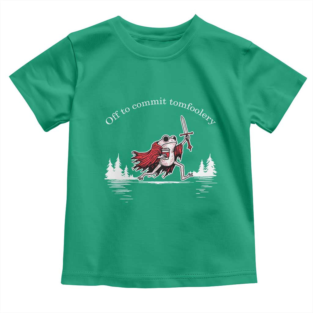 Off To Commit Tomfoolery Toddler T Shirt Frog Coffee Lover Gift TS12 Irish Green Print Your Wear