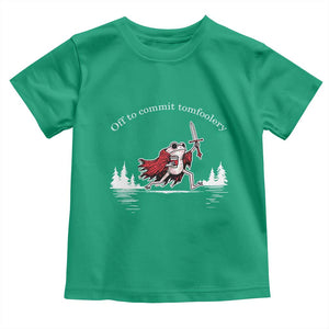 Off To Commit Tomfoolery Toddler T Shirt Frog Coffee Lover Gift TS12 Irish Green Print Your Wear