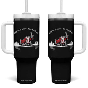 Off To Commit Tomfoolery Tumbler With Handle Frog Coffee Lover Gift TS12 One Size: 40 oz Black Print Your Wear