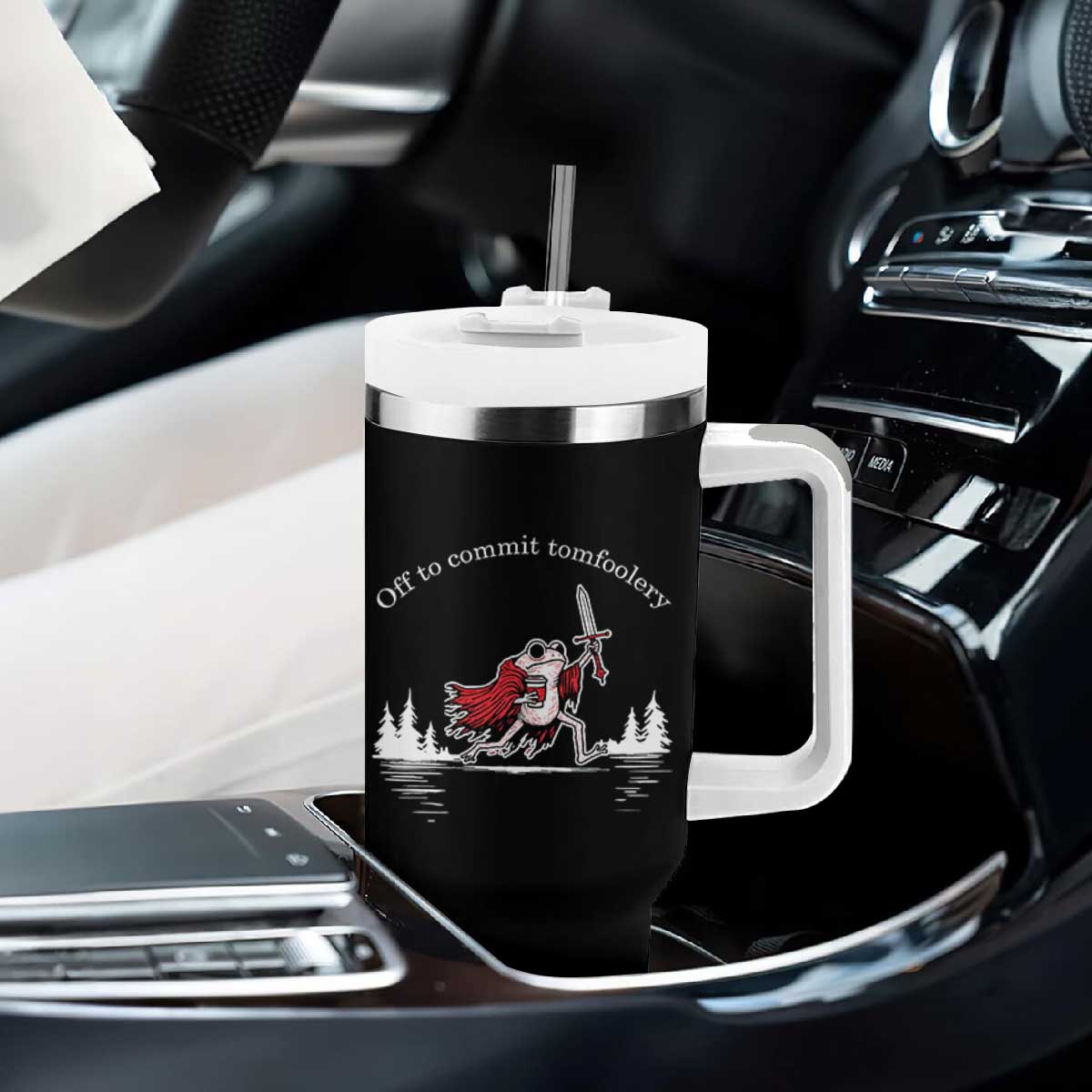 Off To Commit Tomfoolery Tumbler With Handle Frog Coffee Lover Gift TS12 Print Your Wear