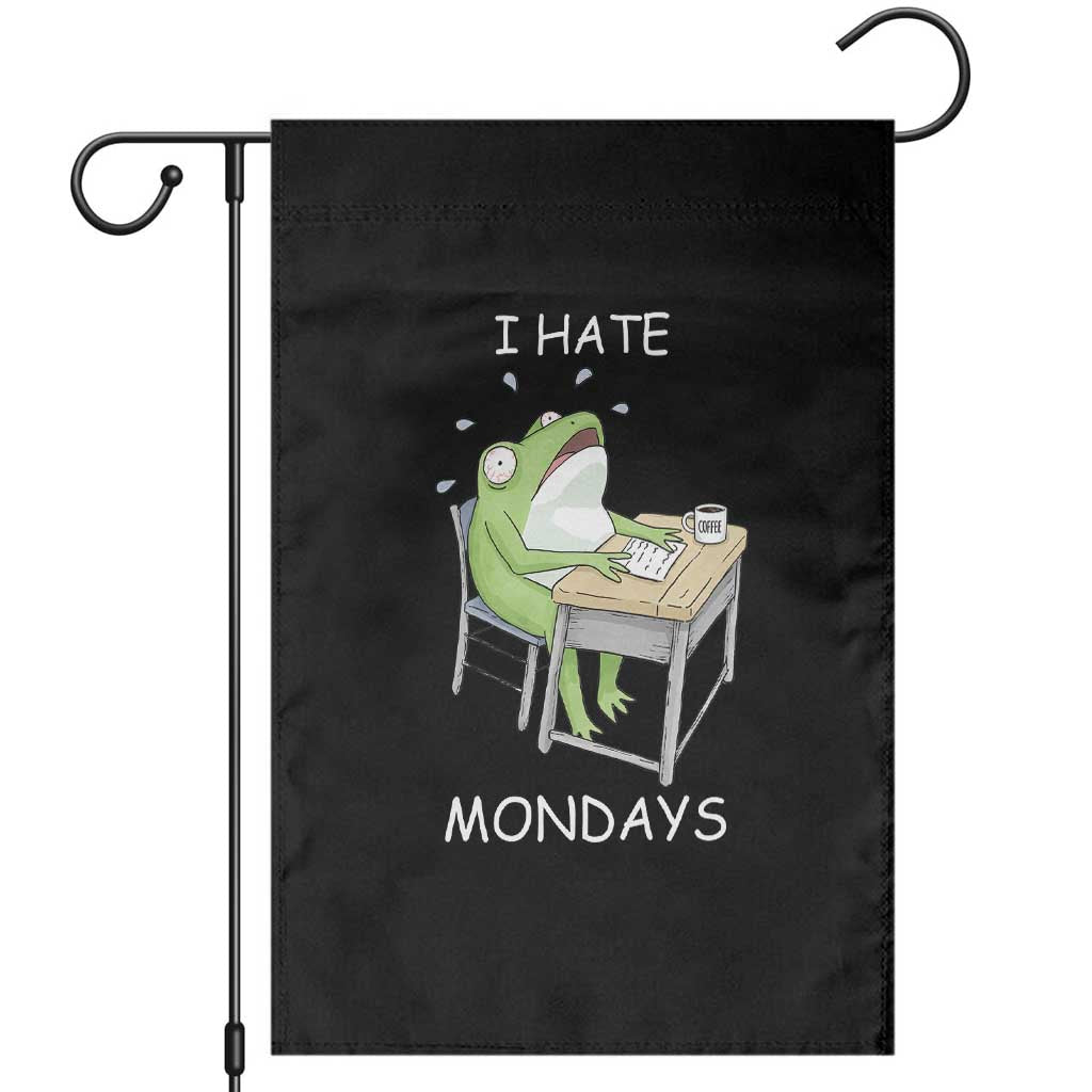 Funny Office Frog Garden Flag I Hate Mondays TS12 Black Print Your Wear