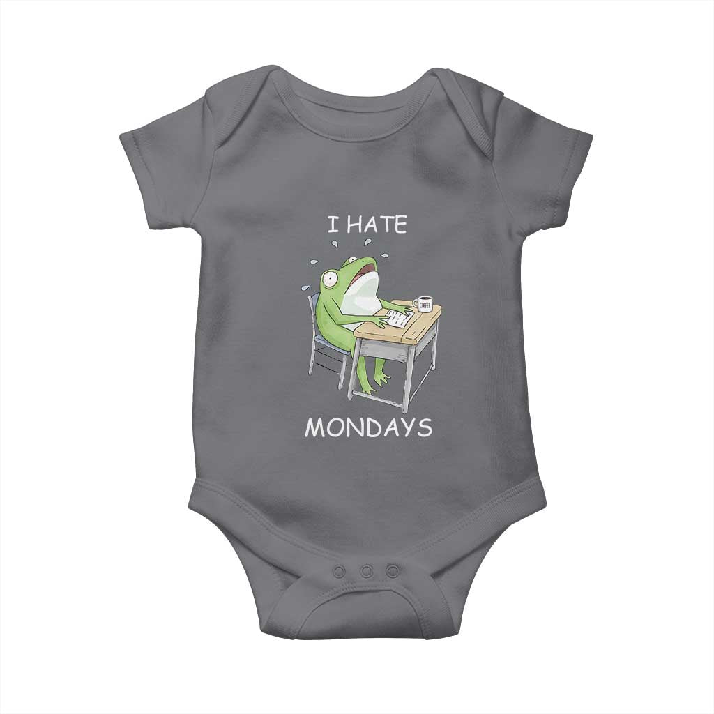 Funny Office Frog Baby Onesie I Hate Mondays TS12 Charcoal Print Your Wear