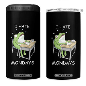 Funny Office Frog 4 in 1 Can Cooler Tumbler I Hate Mondays TS12 One Size: 16 oz Black Print Your Wear