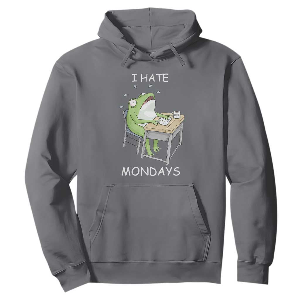 Funny Office Frog Hoodie I Hate Mondays TS12 Charcoal Print Your Wear