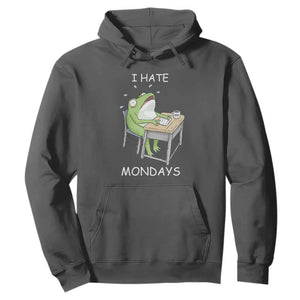 Funny Office Frog Hoodie I Hate Mondays TS12 Dark Heather Print Your Wear