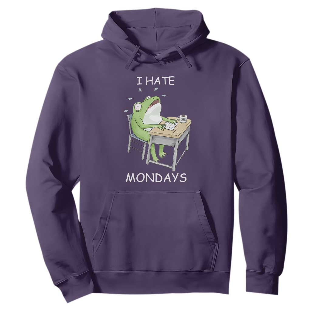 Funny Office Frog Hoodie I Hate Mondays TS12 Purple Print Your Wear