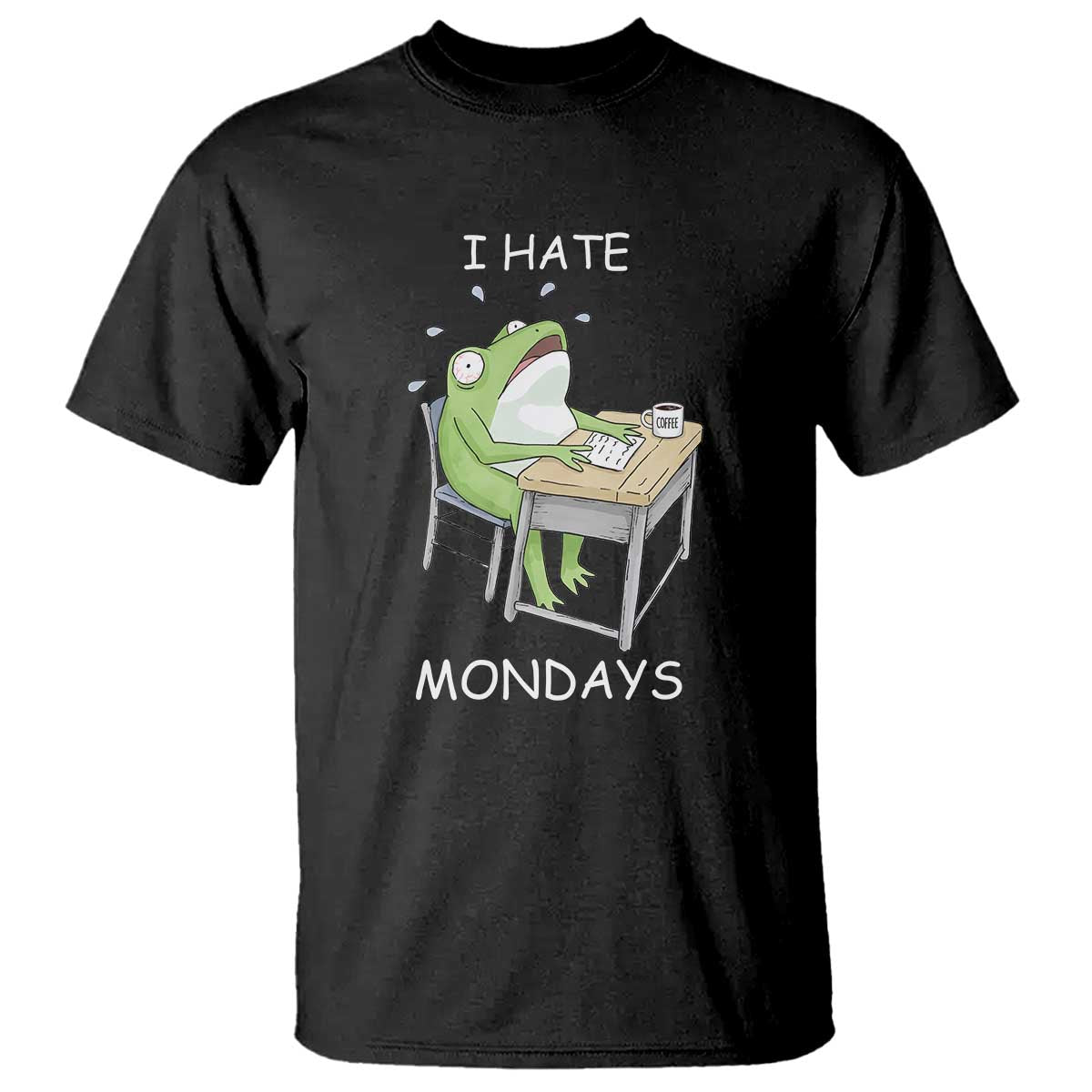 Funny Office Frog T Shirt I Hate Mondays TS12 Black Print Your Wear