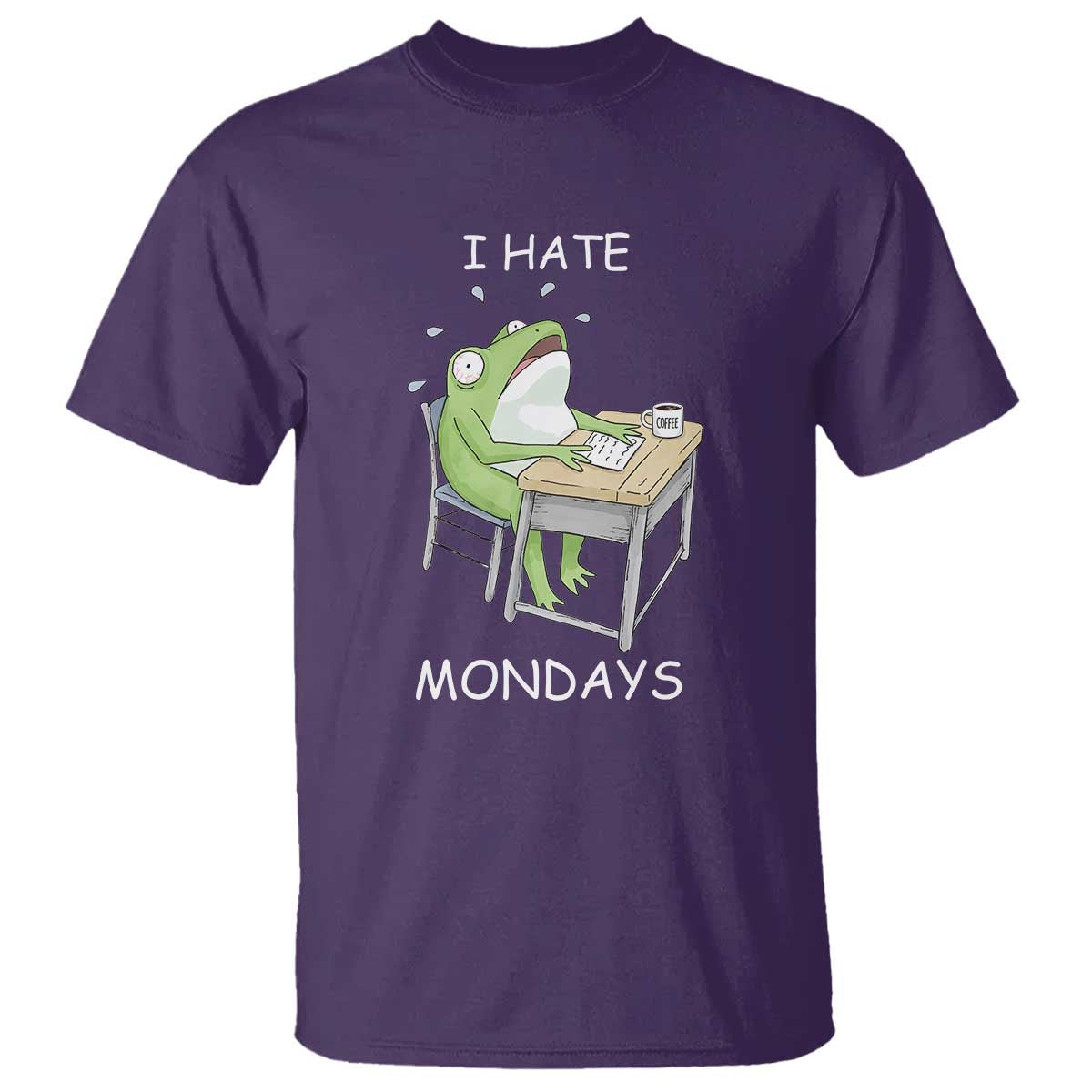 Funny Office Frog T Shirt I Hate Mondays TS12 Purple Print Your Wear