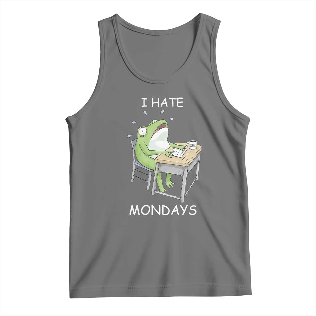 Funny Office Frog Tank Top I Hate Mondays TS12 Black Heather Print Your Wear