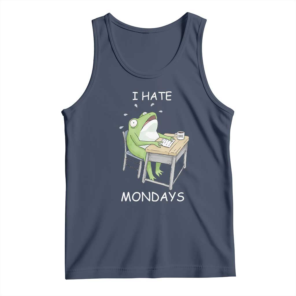 Funny Office Frog Tank Top I Hate Mondays TS12 Navy Print Your Wear