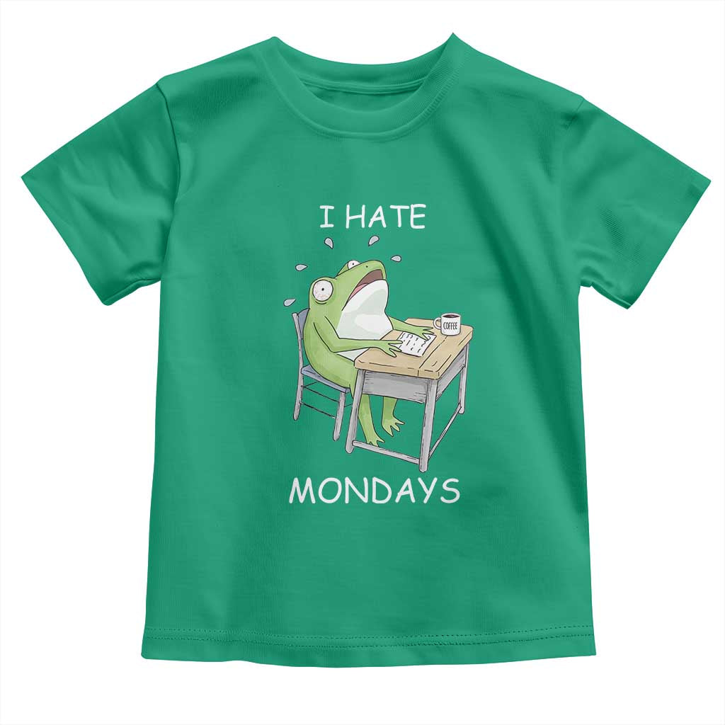 Funny Office Frog Toddler T Shirt I Hate Mondays TS12 Irish Green Print Your Wear