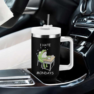 Funny Office Frog Tumbler With Handle I Hate Mondays TS12 Print Your Wear