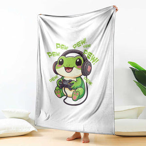 Funny Frog Playing Video Game Gift Throw Blanket TS12 Print Your Wear