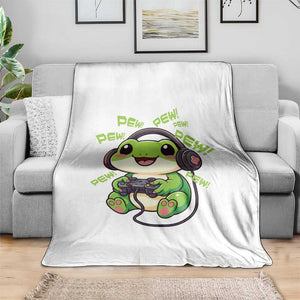 Funny Frog Playing Video Game Gift Throw Blanket TS12 Print Your Wear