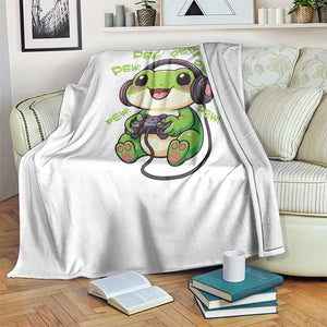 Funny Frog Playing Video Game Gift Throw Blanket TS12 Print Your Wear