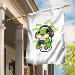 Funny Frog Playing Video Game Gift Garden Flag TS12 Print Your Wear