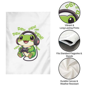 Funny Frog Playing Video Game Gift Garden Flag TS12 Print Your Wear