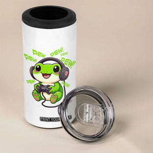 Funny Frog Playing Video Game Gift 4 in 1 Can Cooler Tumbler TS12 Print Your Wear