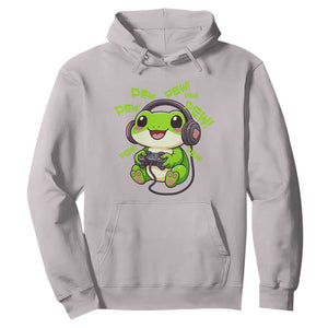 Funny Frog Playing Video Game Gift Hoodie TS12 Ice Gray Print Your Wear