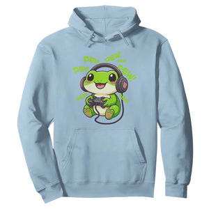 Funny Frog Playing Video Game Gift Hoodie TS12 Light Blue Print Your Wear