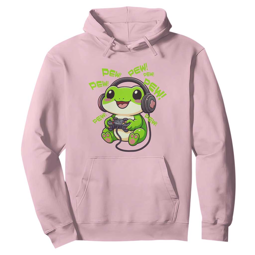 Funny Frog Playing Video Game Gift Hoodie TS12 Light Pink Print Your Wear