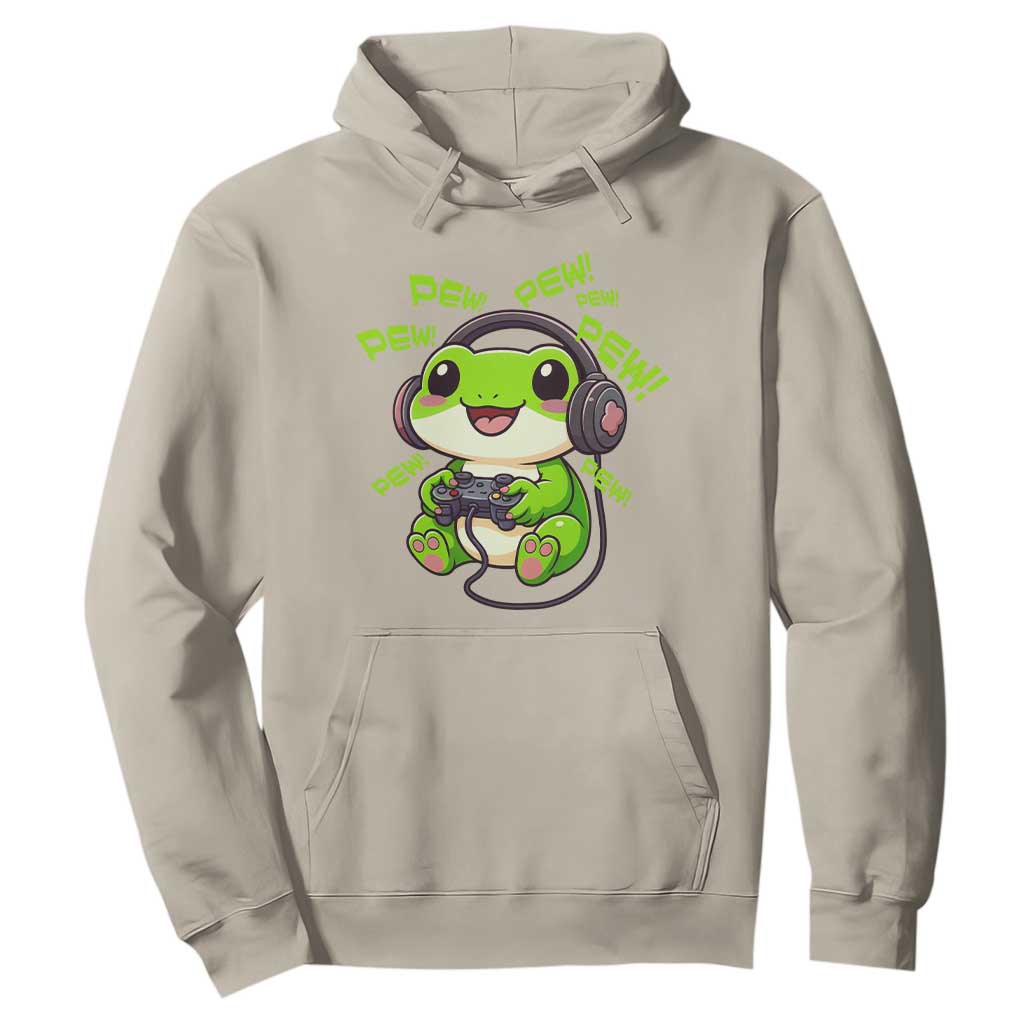 Funny Frog Playing Video Game Gift Hoodie TS12 Sand Print Your Wear