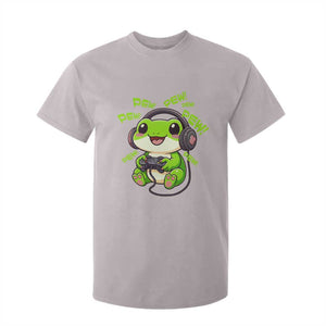 Funny Frog Playing Video Game Gift T Shirt For Kid TS12 Ice Gray Print Your Wear