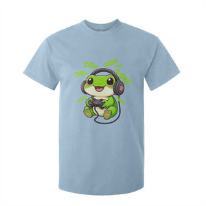 Funny Frog Playing Video Game Gift T Shirt For Kid TS12 Light Blue Print Your Wear