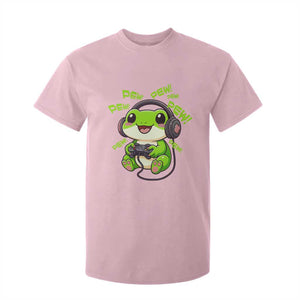 Funny Frog Playing Video Game Gift T Shirt For Kid TS12 Light Pink Print Your Wear
