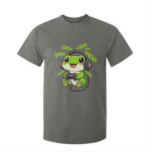 Funny Frog Playing Video Game Gift T Shirt For Kid TS12 Military Green Print Your Wear
