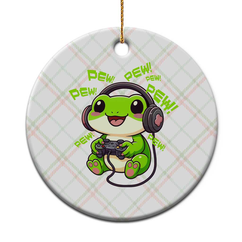 Funny Frog Playing Video Game Gift Ceramic Ornament TS12 1pc Christmas Plaid Print Your Wear