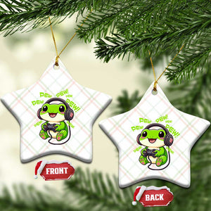 Funny Frog Playing Video Game Gift Ceramic Ornament TS12 Print Your Wear
