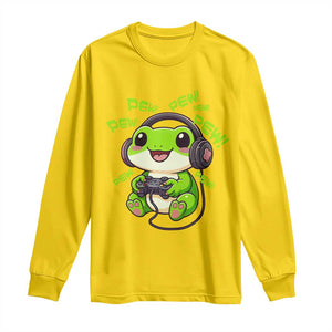 Funny Frog Playing Video Game Gift Long Sleeve Shirt TS12 Daisy Print Your Wear