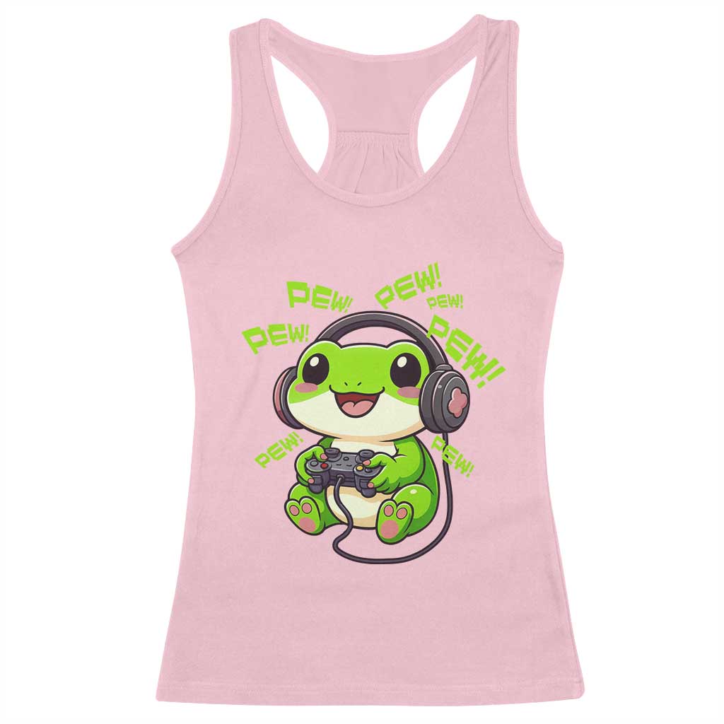 Funny Frog Playing Video Game Gift Racerback Tank Top TS12 Light Pink Print Your Wear