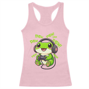 Funny Frog Playing Video Game Gift Racerback Tank Top TS12 Light Pink Print Your Wear