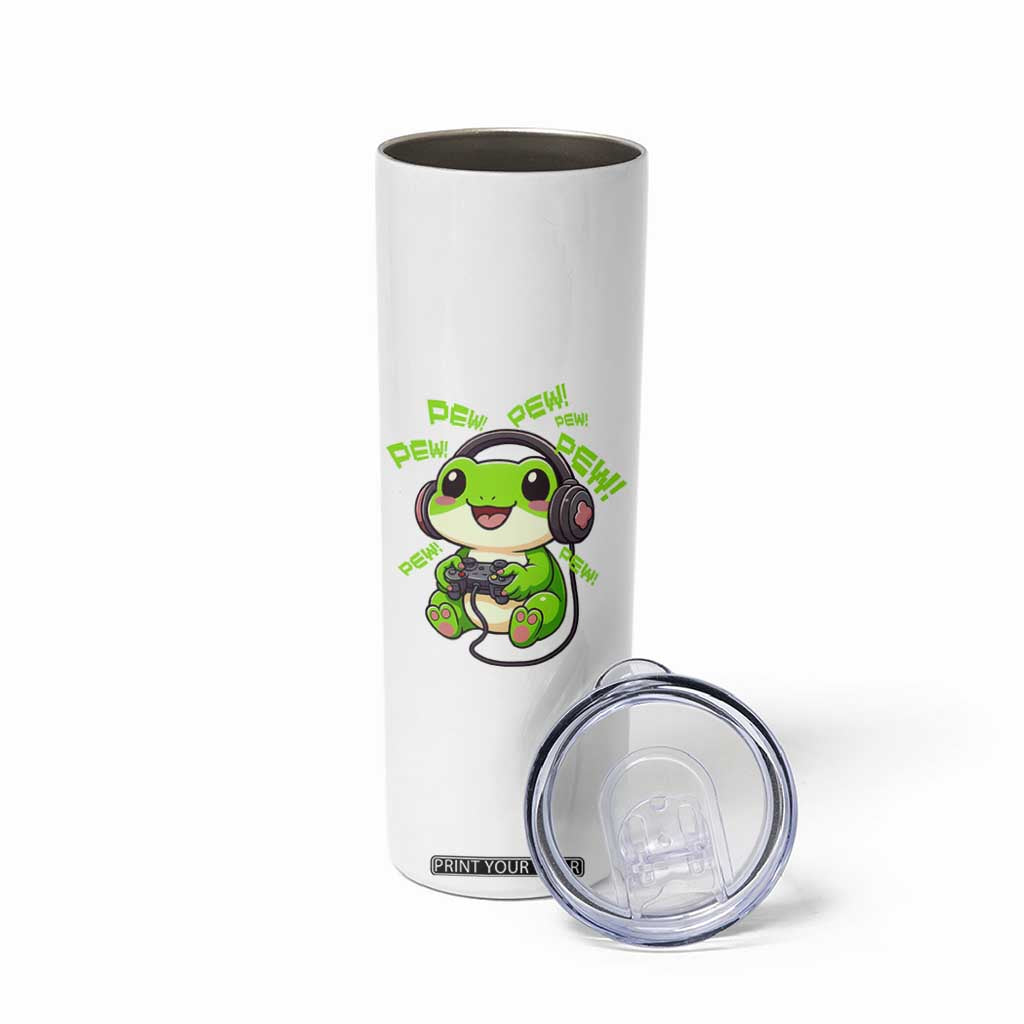 Funny Frog Playing Video Game Gift Skinny Tumbler TS12 Print Your Wear