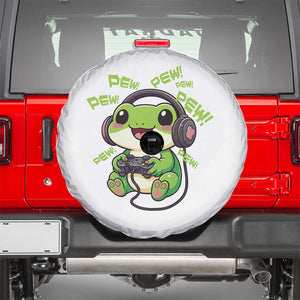 Funny Frog Playing Video Game Gift Spare Tire Cover TS12 White Print Your Wear